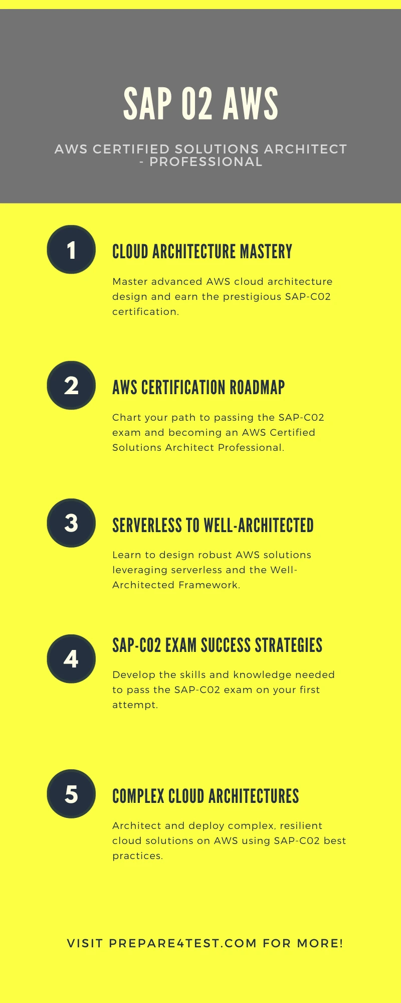 Infograph showing elated information for sap 02 aws exam.