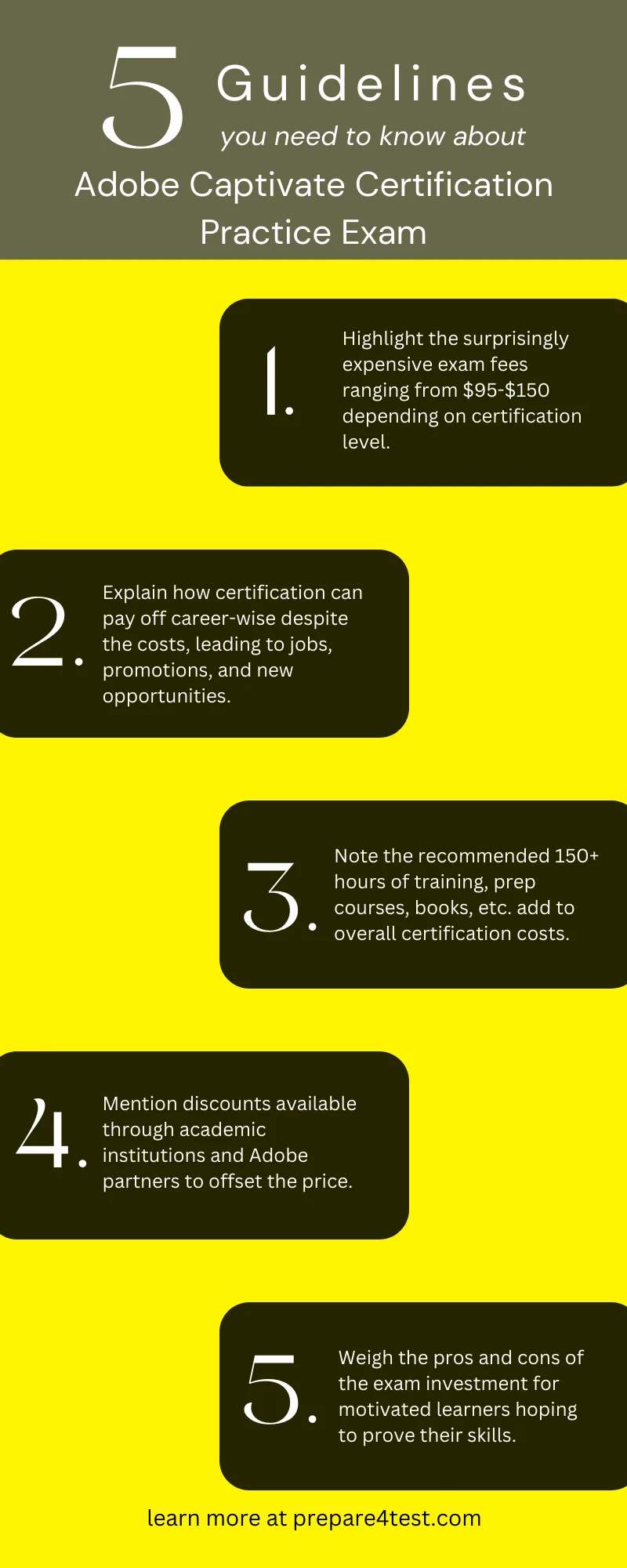 Adobe Certification Exam Cost Infographic