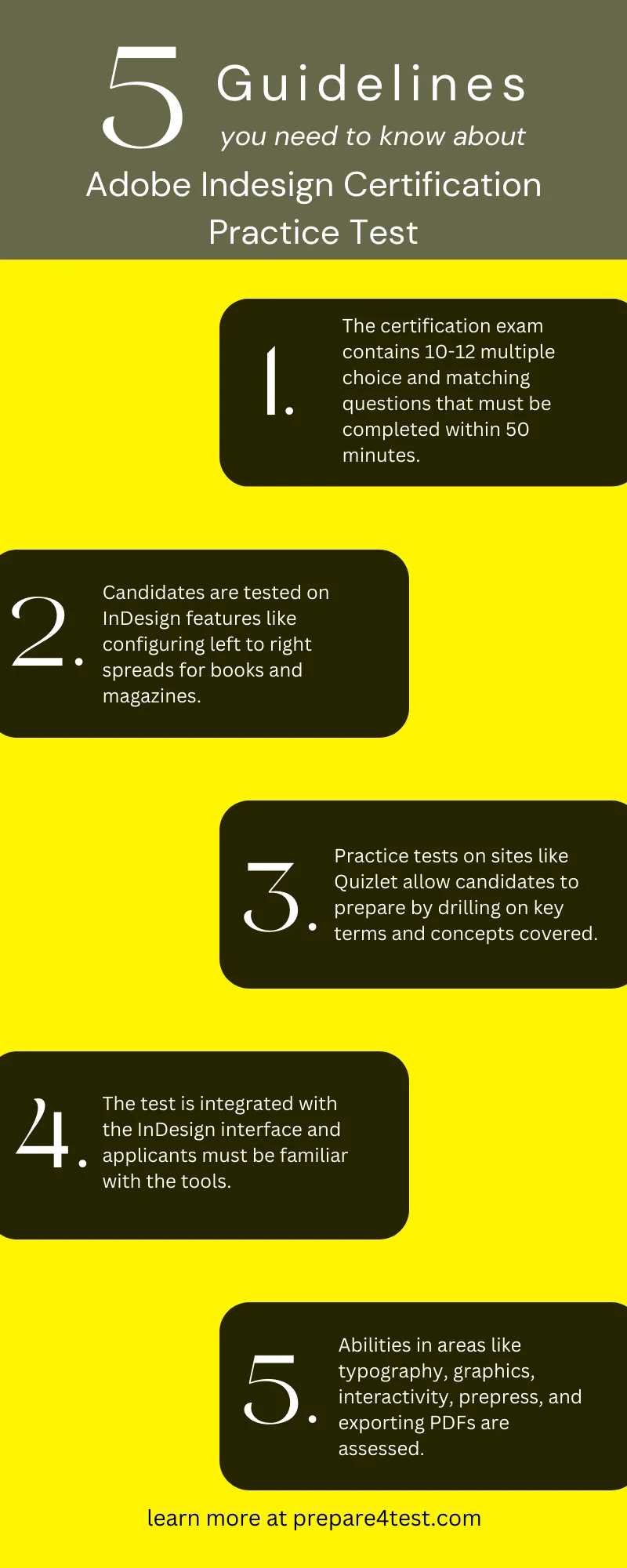 Adobe Indesign Certification Practice Test Infographic